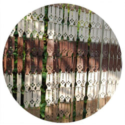 Rideau de porte en clips brun crème et taupe Nimes 100 x 230 cm