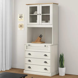 Vidaxl - Buffet haut - Buffet Style industriel Meuble de rangement - vigo blanc 80x40x176 cm bois massif de pin