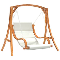 Vidaxl - Chaise balançoire avec coussin bois d'épicéa avec finition teck Crème