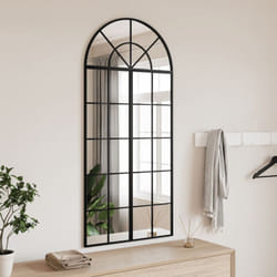 Vidaxl - Miroir mural, Miroir décoratif noir 60x130 cm arche fer