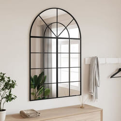 vidaXL Miroir mural noir 80x120 cm arche fer 3200608