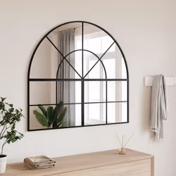 vidaXL Miroir mural noir 100x90 cm arche fer 3200611