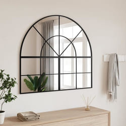 vidaXL Miroir mural noir 100x90 cm arche fer 3200611