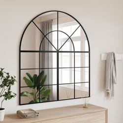 vidaXL Miroir mural noir 100x110 cm arche fer 3200612