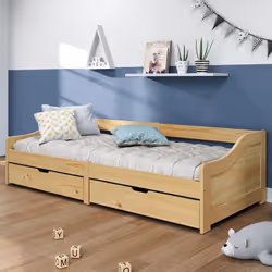Ce lit de jour polyvalent en bois peut être utilisé comme un lit dans la chambre à coucher et est également idéal comme un ca ...