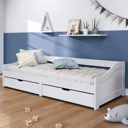 Ce lit de jour polyvalent en bois peut être utilisé comme un lit dans la chambre à coucher et est également idéal comme un ca ...