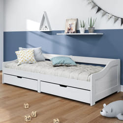 Vidaxl - Lit de jour avec 2 tiroirs irun blanc 90x200 cm bois pin massif