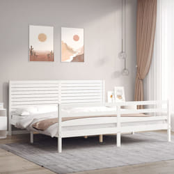 vidaXL Cadre de lit sans matelas blanc 200x200 cm bois massif - 200 x 200 cm