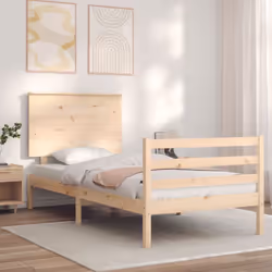 Profitez d'une bonne nuit de sommeil dans ce cadre de lit en bois ! Il sera un supplément pratique et décoratif à votre intér ...