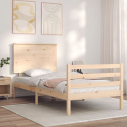 Vidaxl - Cadre de lit avec tête de lit petit simple bois massif