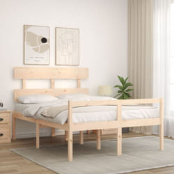 Lit Pour Personne Âgée Et Tête De Lit Petit Double Bois Massif Vidaxl
