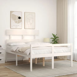 Lit Pour Personne Âgée Sans Matelas Blanc Bois Massif Vidaxl