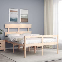 Cadre De Lit Avec Tête De Lit 140x190 Cm Bois Massif