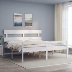 Lit Pour Personne Âgée Sans Matelas Blanc 200x200cm Bois Massif Vidaxl