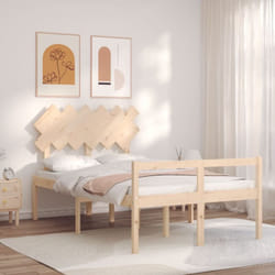 Lit Pour Personne Âgée Et Tête De Lit Petit Double Bois Massif Vidaxl