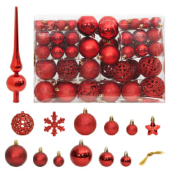vidaXL Boules de Noël - Rouge Polystyrène