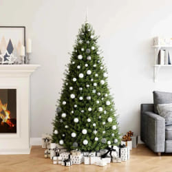 VidaXL Boules de Noël 111 pcs - Blanc et Gris