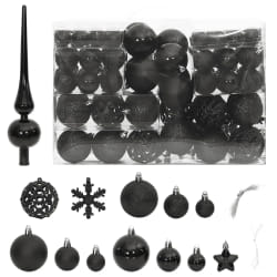 vidaXL Ensemble Boules de Noël 111 pcs Noir