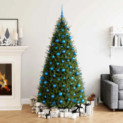 vidaXL Set de 111 Boules de Noël Bleu