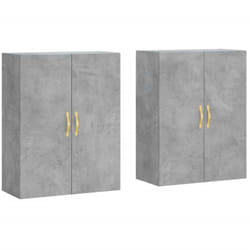 vidaXL Armoires murales 2 pcs gris béton 69,5x34x90 cm