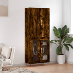 vidaXL Buffet haut Chêne fumé 69,5x34x180 cm Bois d'ingénierie