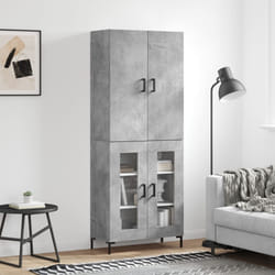 vidaXL Buffet haut Gris béton 69,5x34x180 cm Bois d'ingénierie