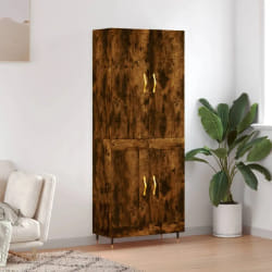 vidaXL Buffet haut Chêne fumé 69,5x34x180 cm Bois d'ingénierie
