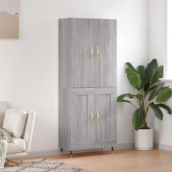 vidaXL Buffet haut Sonoma gris 69,5x34x180 cm Bois d'ingénierie