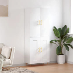 vidaXL Buffet haut Blanc 69,5x34x180 cm Bois d'ingénierie