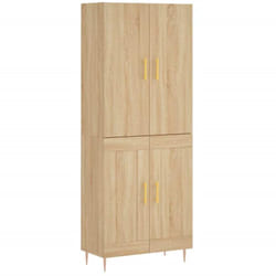 Buffet Haut Chêne Sonoma 69,5x34x180 Cm Bois D'Ingénierie Vidaxl