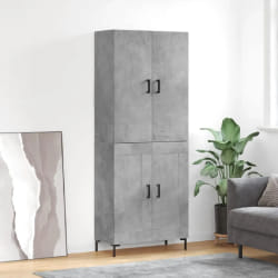 vidaXL Buffet haut Gris béton 69,5x34x180 cm Bois d'ingénierie