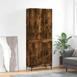 vidaXL Buffet haut Chêne fumé 69,5x34x180 cm Bois d'ingénierie