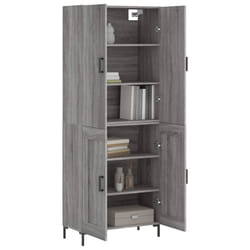 vidaXL Buffet haut Sonoma gris 69,5x34x180 cm Bois d'ingénierie
