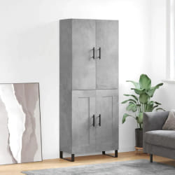 vidaXL Buffet haut Gris béton 69,5x34x180 cm Bois d'ingénierie