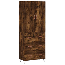 vidaXL Buffet haut Chêne fumé 69,5x34x180 cm Bois d'ingénierie