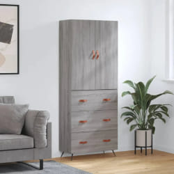 vidaXL Buffet haut Sonoma gris 69,5x34x180 cm Bois d'ingénierie