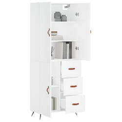 vidaXL Buffet haut Blanc 69,5x34x180 cm Bois d'ingénierie