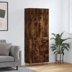 vidaXL Buffet haut Chêne fumé 69,5x34x180 cm Bois d'ingénierie