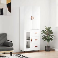 vidaXL Buffet haut Blanc 69,5x34x180 cm Bois d'ingénierie