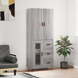 vidaXL Buffet haut Sonoma gris 69,5x34x180 cm Bois d'ingénierie
