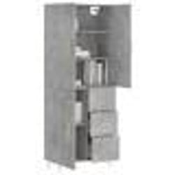 vidaXL Buffet haut Gris béton 69,5x34x180 cm Bois d'ingénierie