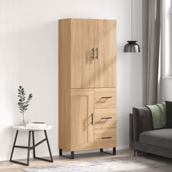 vidaXL Buffet haut Chêne sonoma 69,5x34x180 cm Bois d'ingénierie