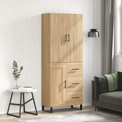 vidaXL Buffet haut Chêne sonoma 69,5x34x180 cm Bois d'ingénierie