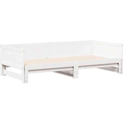 Lit Pull-out de Jour Blanc 180 x 200 cm Bois massif en pin Vidaxl