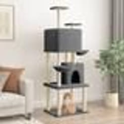 vidaXL Arbre à chat avec griffoirs en sisal Gris foncé 180 cm