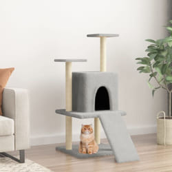 Arbre à chat avec griffoirs en sisal gris clair 110 cm Vidaxl