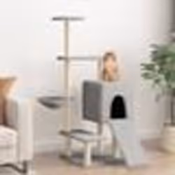 vidaXL Arbre à chat avec griffoirs en sisal gris clair 130,5 cm