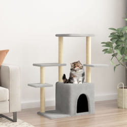 Arbre à chat avec griffoirs en sisal gris clair 97,5 cm Vidaxl