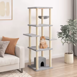 Gardez vos adorables chats amusés sans fin avec cet arbre à chat tout-en-un ! Tour pour chats tout-en-un : le mobilier pour c ...