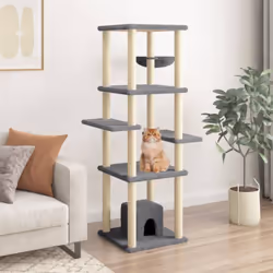Gardez vos adorables chats amusés sans fin avec cet arbre à chat tout-en-un ! Tour pour chats tout-en-un : le mobilier pour c ...